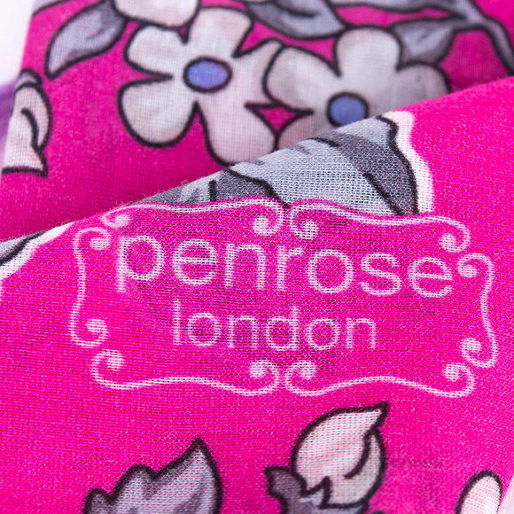 PENROSE MAGENTA & WHITE PAISLEY POCKET SQUARE | MENS SIZE 41X41 - Picture 4 of 5